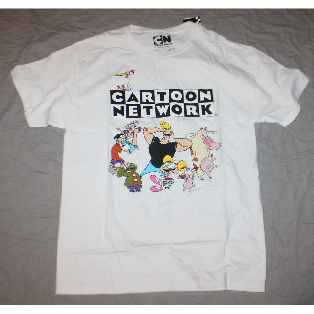Cartoon Network Characters Logo White Short Sleeve T-Shirt Men's Size S